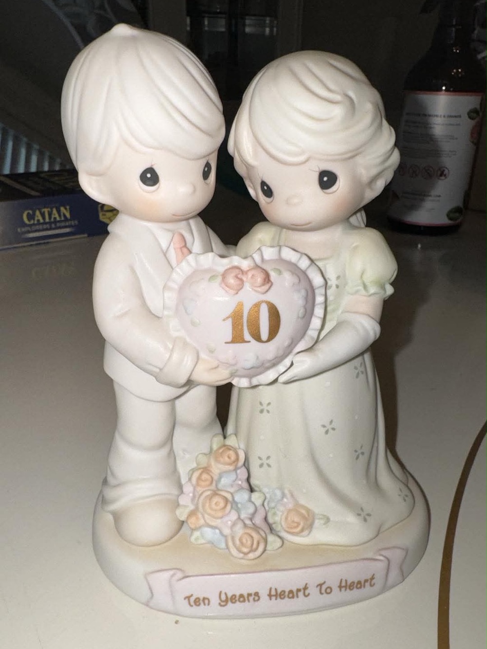 1995 vintage Precious Moments 10th Anniversary Heart-to-Heart Figurine